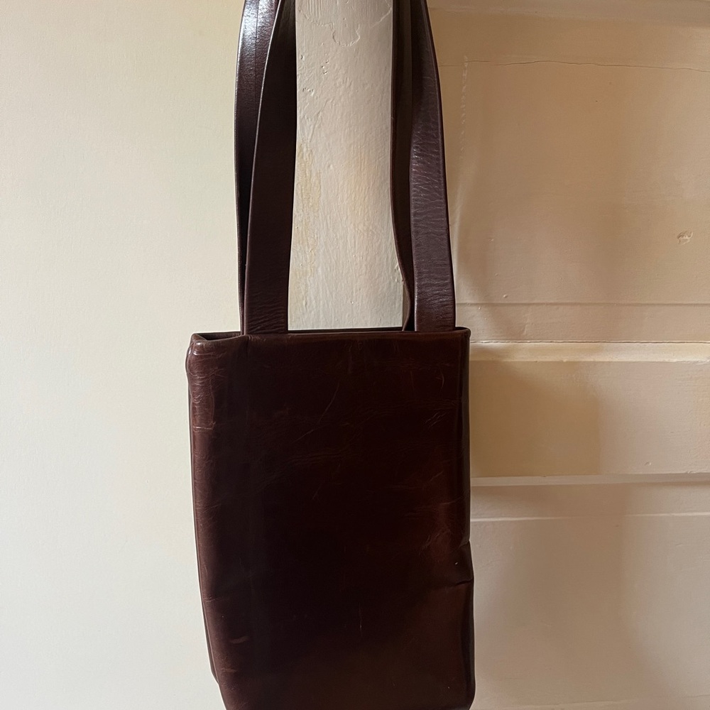 Elegant Brown Leather Tote Bag